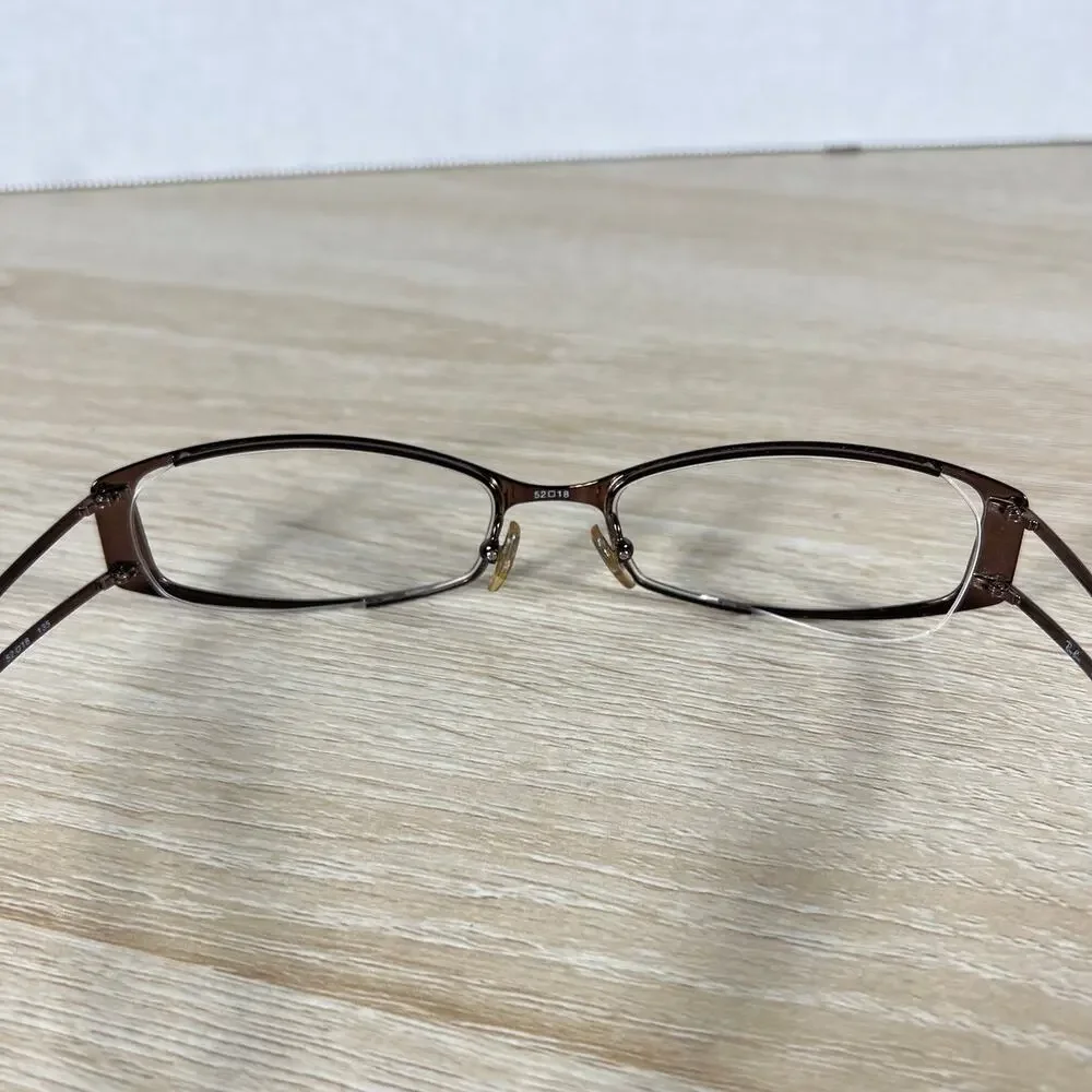 Ray-Ban RB6128 2511 Eyeglasses Brown Metal Frames Only 52-18-135 Made in Italy